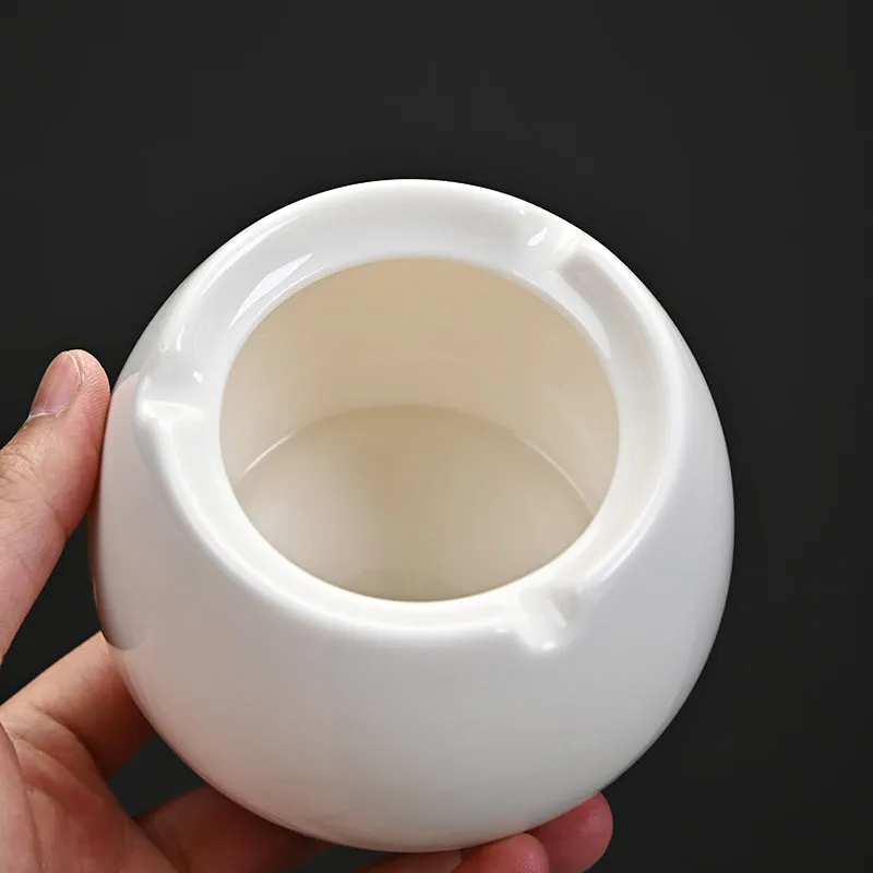 Ashtray,  portable decorative modern ashtray for home office indoor outdoor patio use, white ceramic ashtray with high gloss, cute and cool ashtray, best gift choice