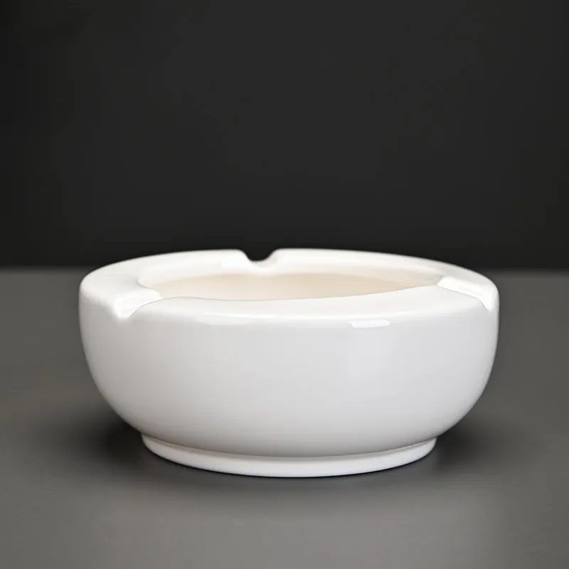 Ashtray,  portable decorative modern ashtray for home office indoor outdoor patio use, white ceramic ashtray with high gloss, cute and cool ashtray, best gift choice