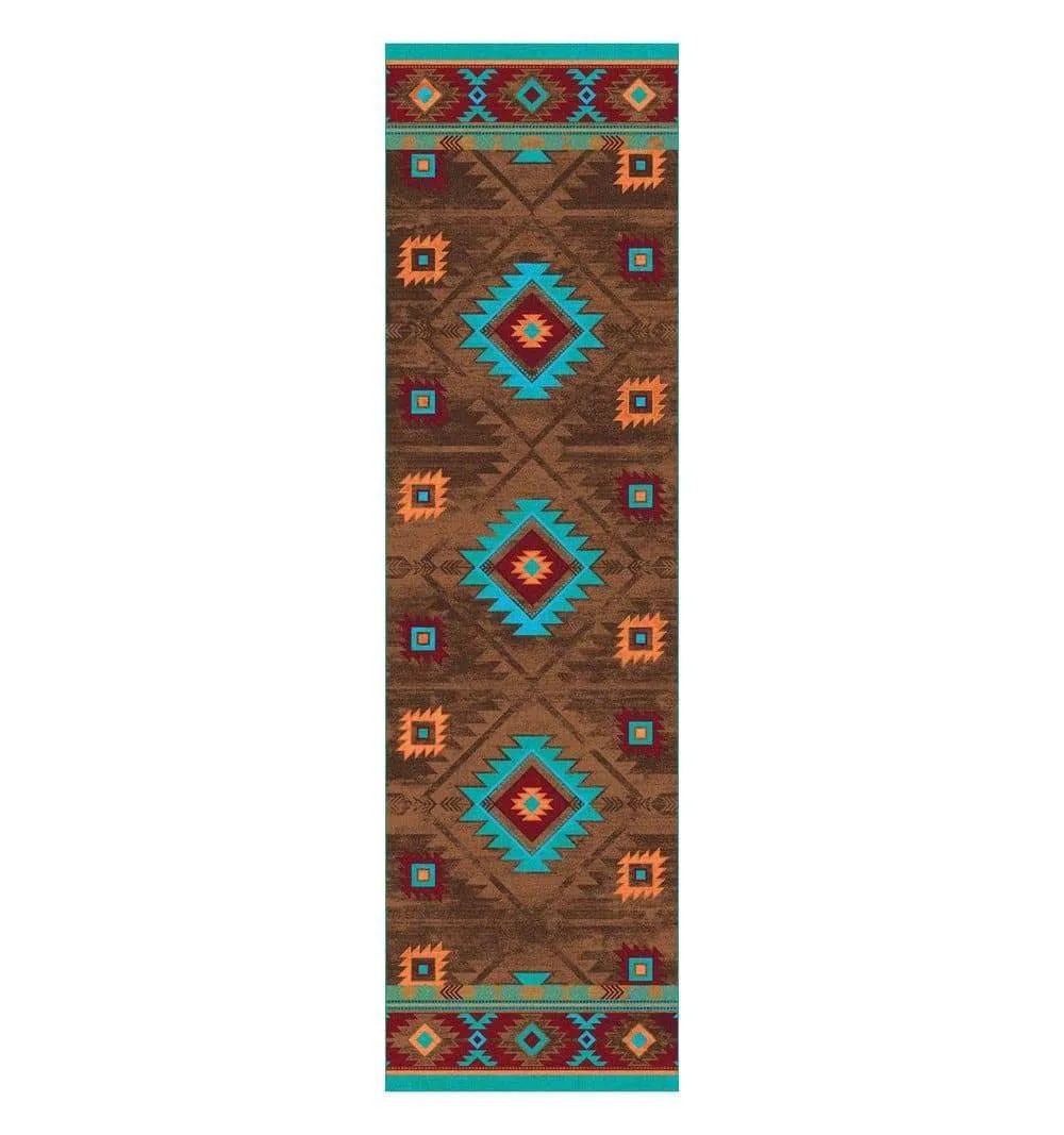 Aztec Whiskey River Rugs in Turquoise