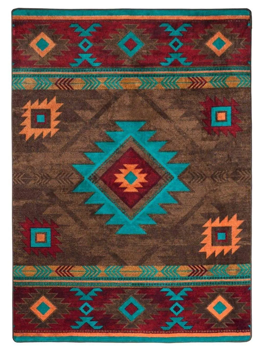Aztec Whiskey River Rugs in Turquoise
