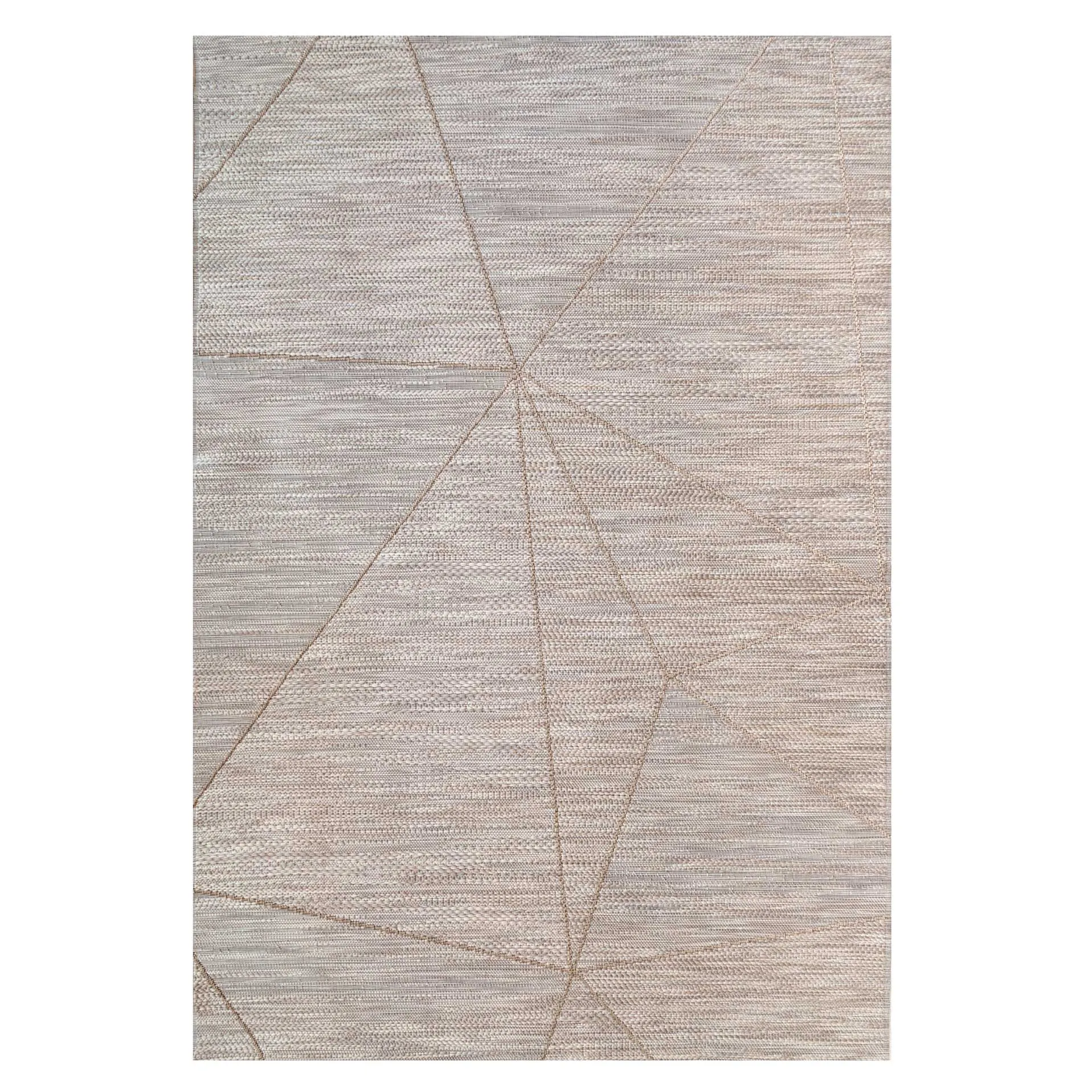 Beige Fractured Flatweave Indoor Outdoor Area Rug
