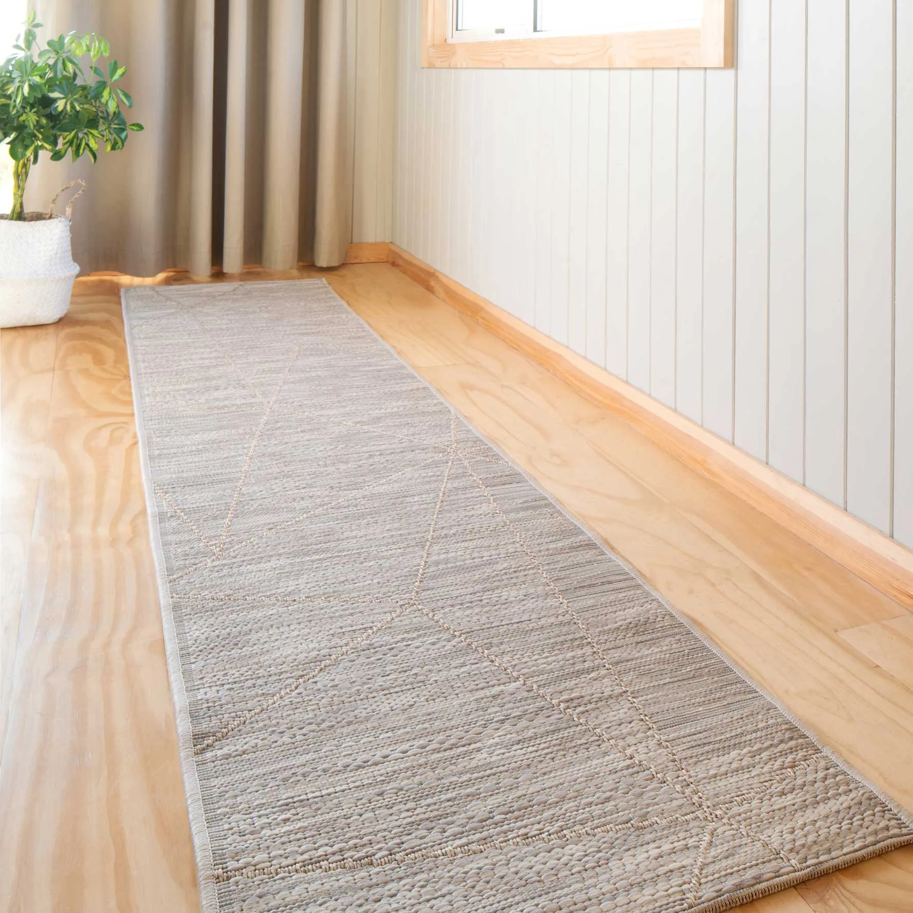 Beige Fractured Flatweave Indoor Outdoor Area Rug