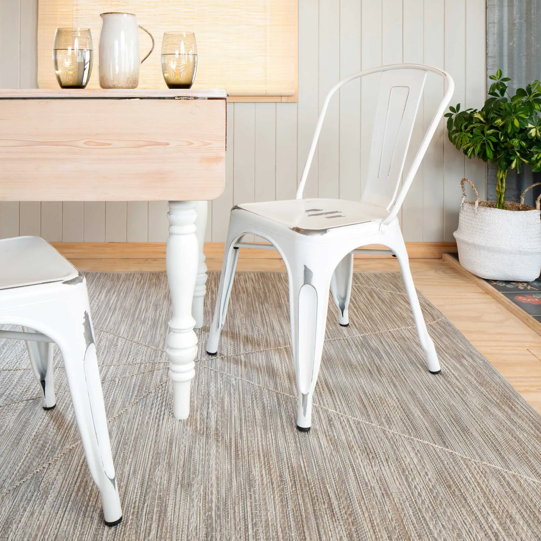 Beige Fractured Flatweave Indoor Outdoor Area Rug