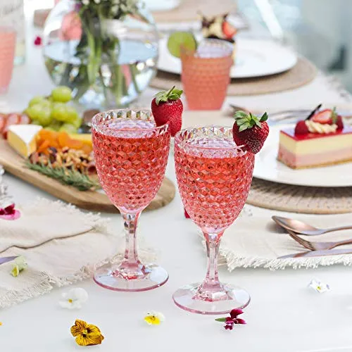 BELLAFORTE Shatterproof Tritan Plastic Wine Glass 12oz Pink