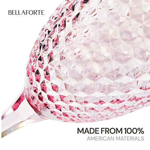 BELLAFORTE Shatterproof Tritan Plastic Wine Glass 12oz Pink