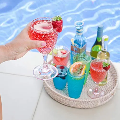 BELLAFORTE Shatterproof Tritan Plastic Wine Glass 12oz Pink