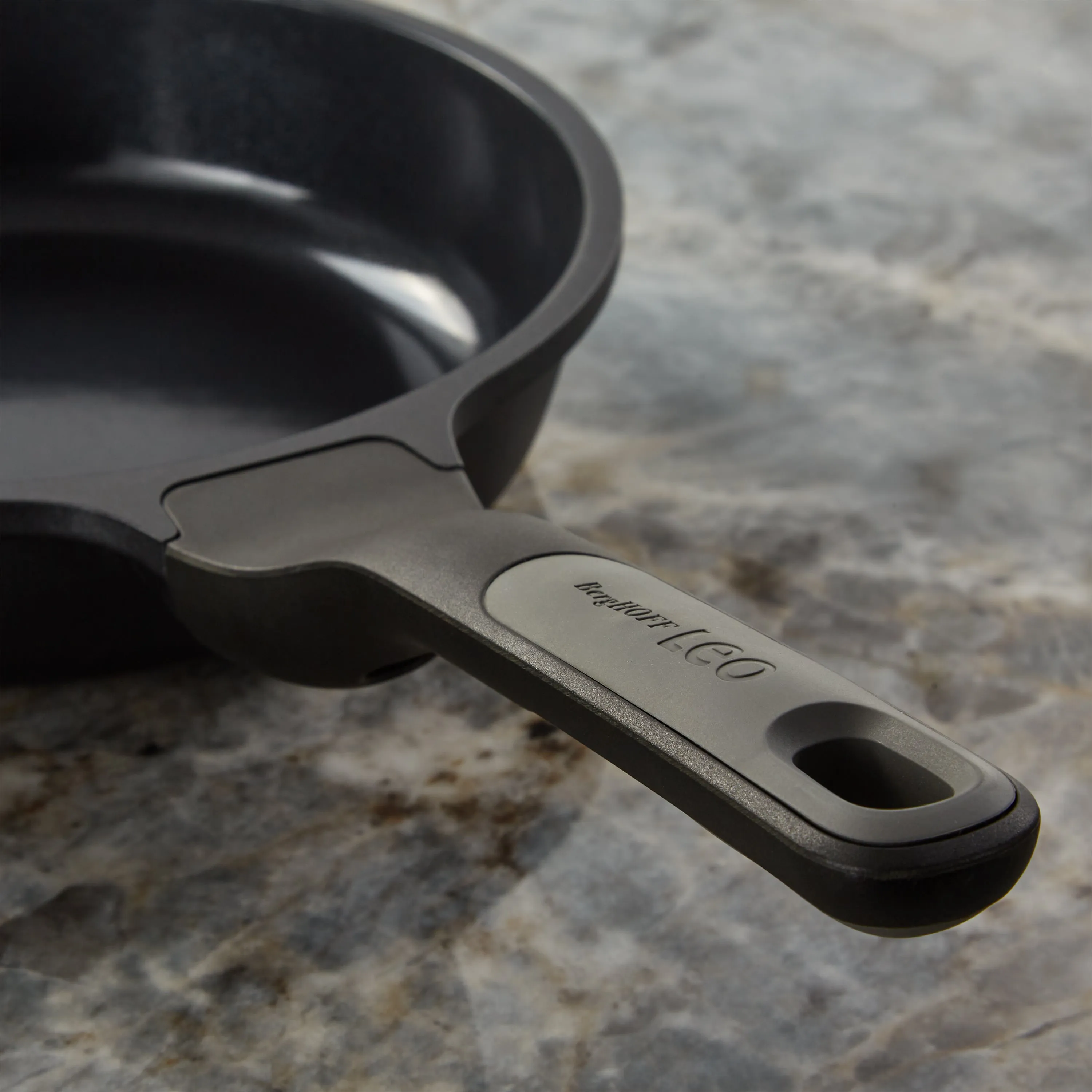 BergHOFF Leo Stone  5pc Nonstick Ceramic Specialty Pan Set with Turner, Recycled