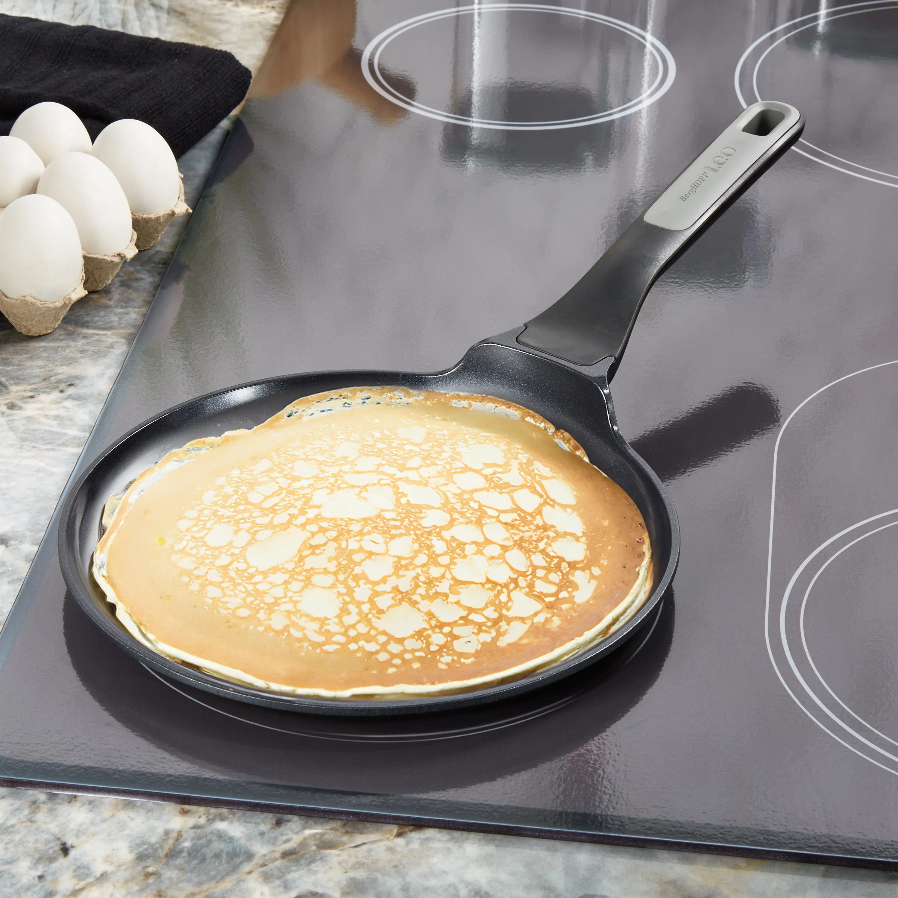 BergHOFF Leo Stone  5pc Nonstick Ceramic Specialty Pan Set with Turner, Recycled