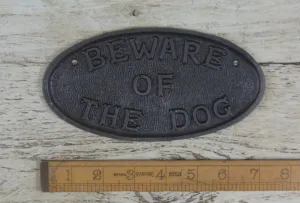 Beware of the Dog Iron Plaque & Chain