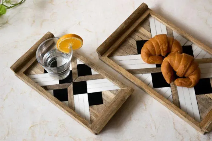 Black & White Tray | Multiple Sizes