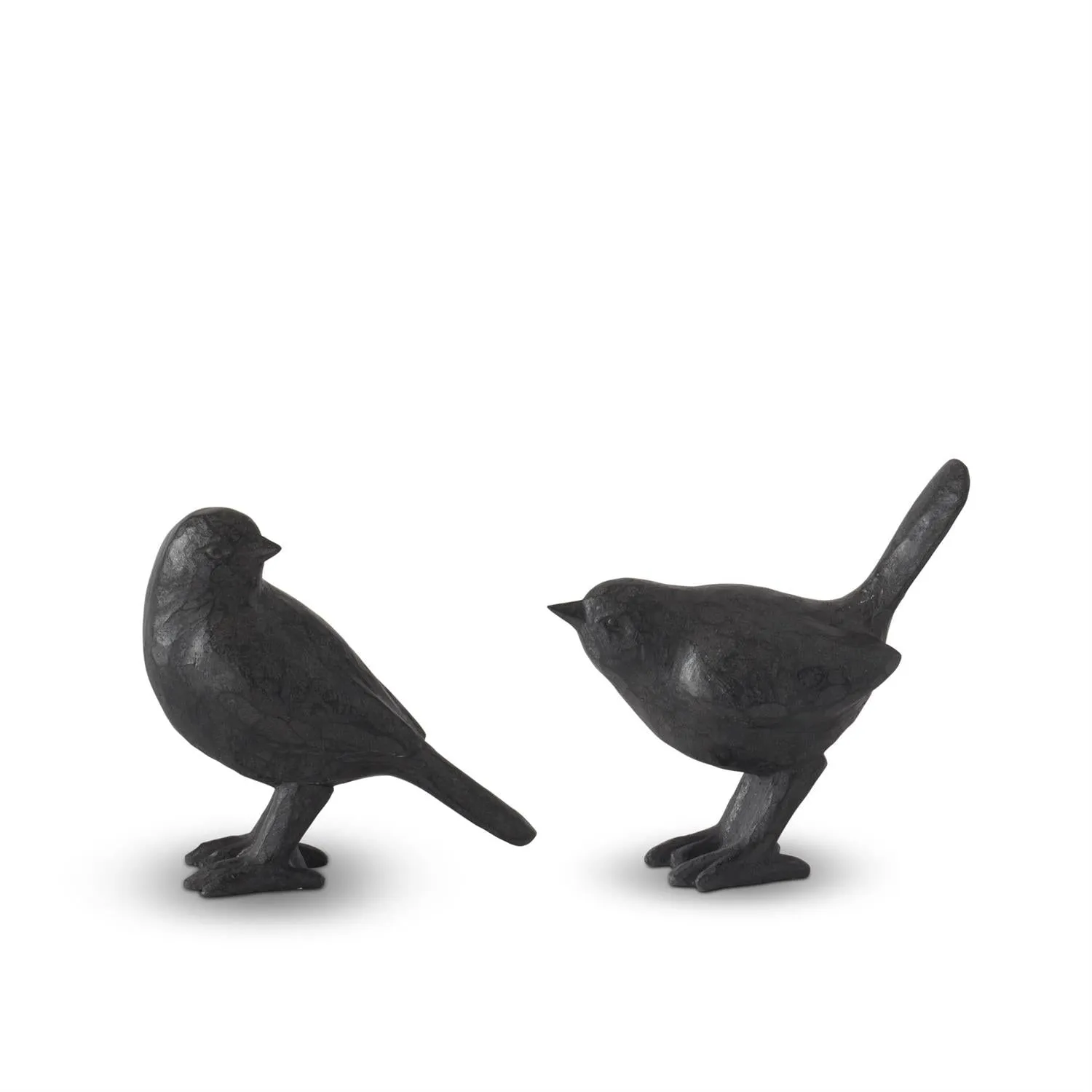 Black Resin Faux Cast Iron Birds - 2 Sizes