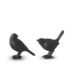 Black Resin Faux Cast Iron Birds - 2 Sizes