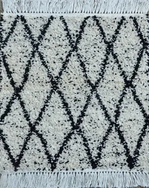 Boucle Diamonds Outdoor Rug- Black/ White