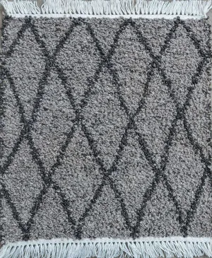 Boucle Diamonds Outdoor Rug- Taupe/ Black