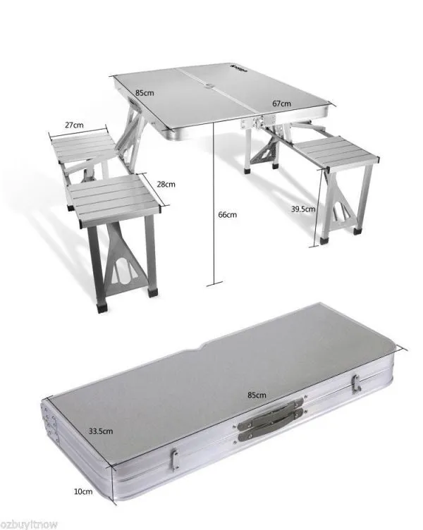 Camping Picnic Table Folding & Four Chairs (Table comes in Case)