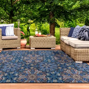 Cassidy Floral Bohemian Non-Slip Indoor Outdoor Area Rug