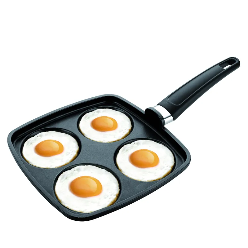 Cast Iron 4 Grids Frying Cooker Pan