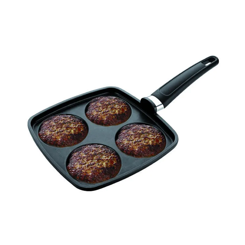 Cast Iron 4 Grids Frying Cooker Pan