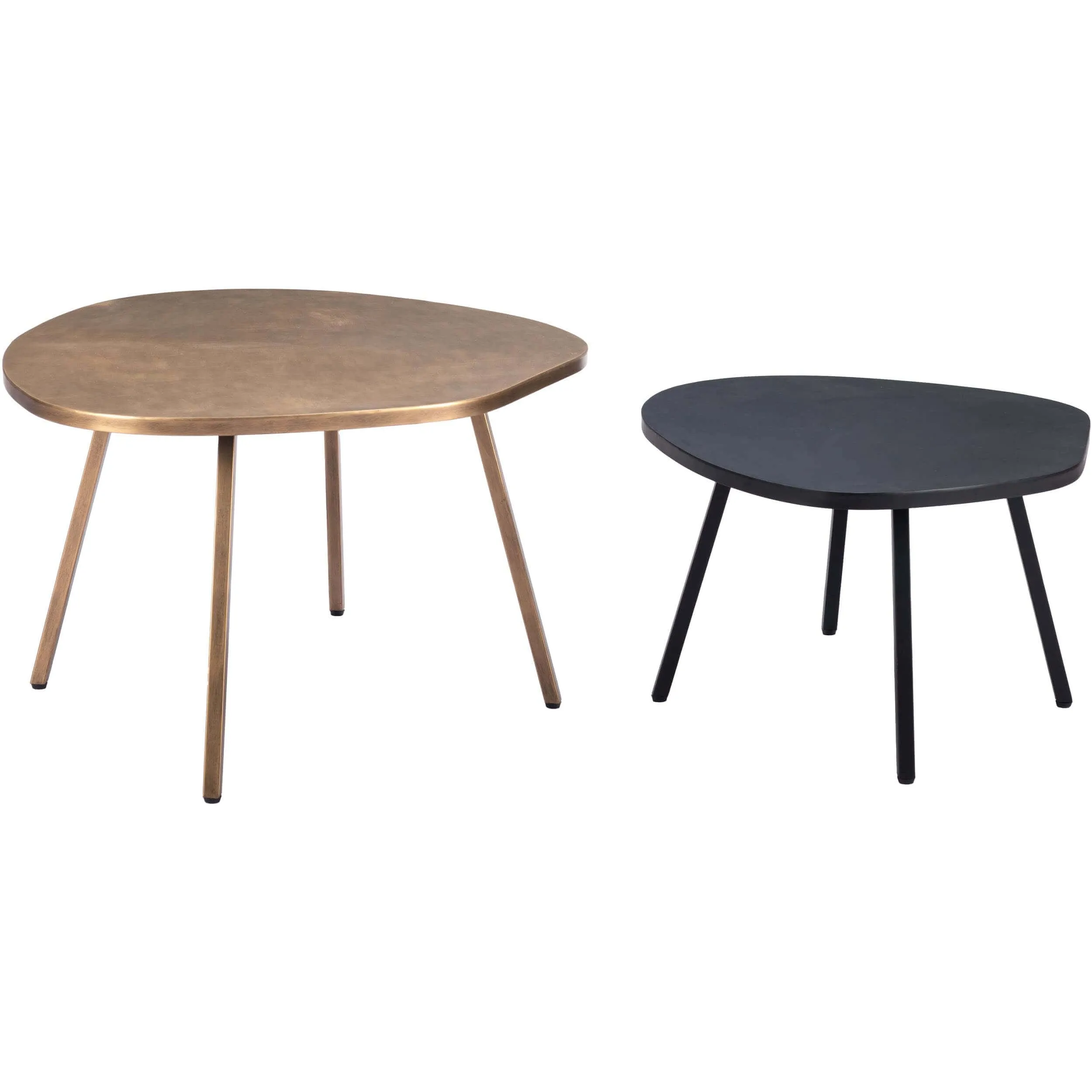 Castelo Coffee Table Set, Brass & Black