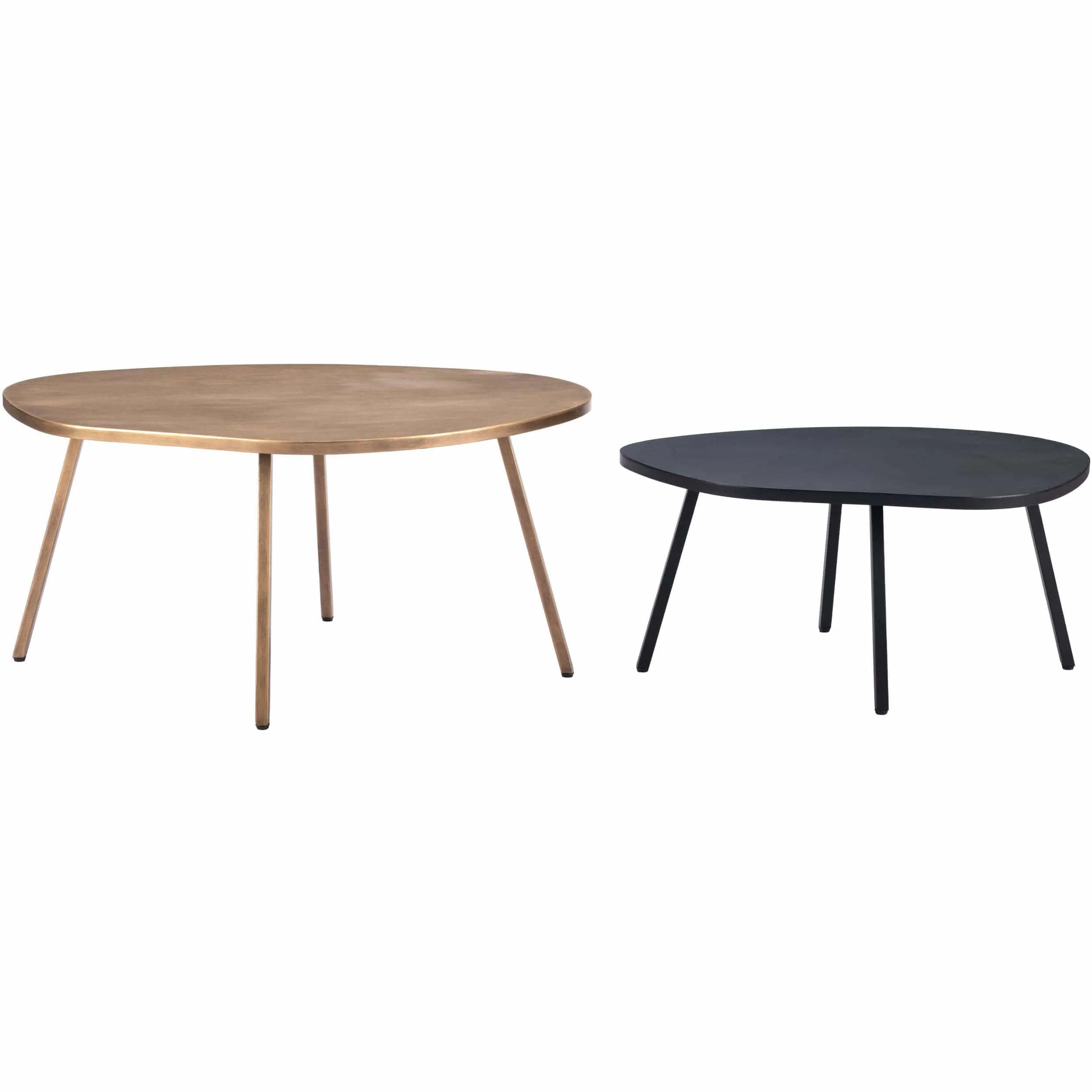 Castelo Coffee Table Set, Brass & Black