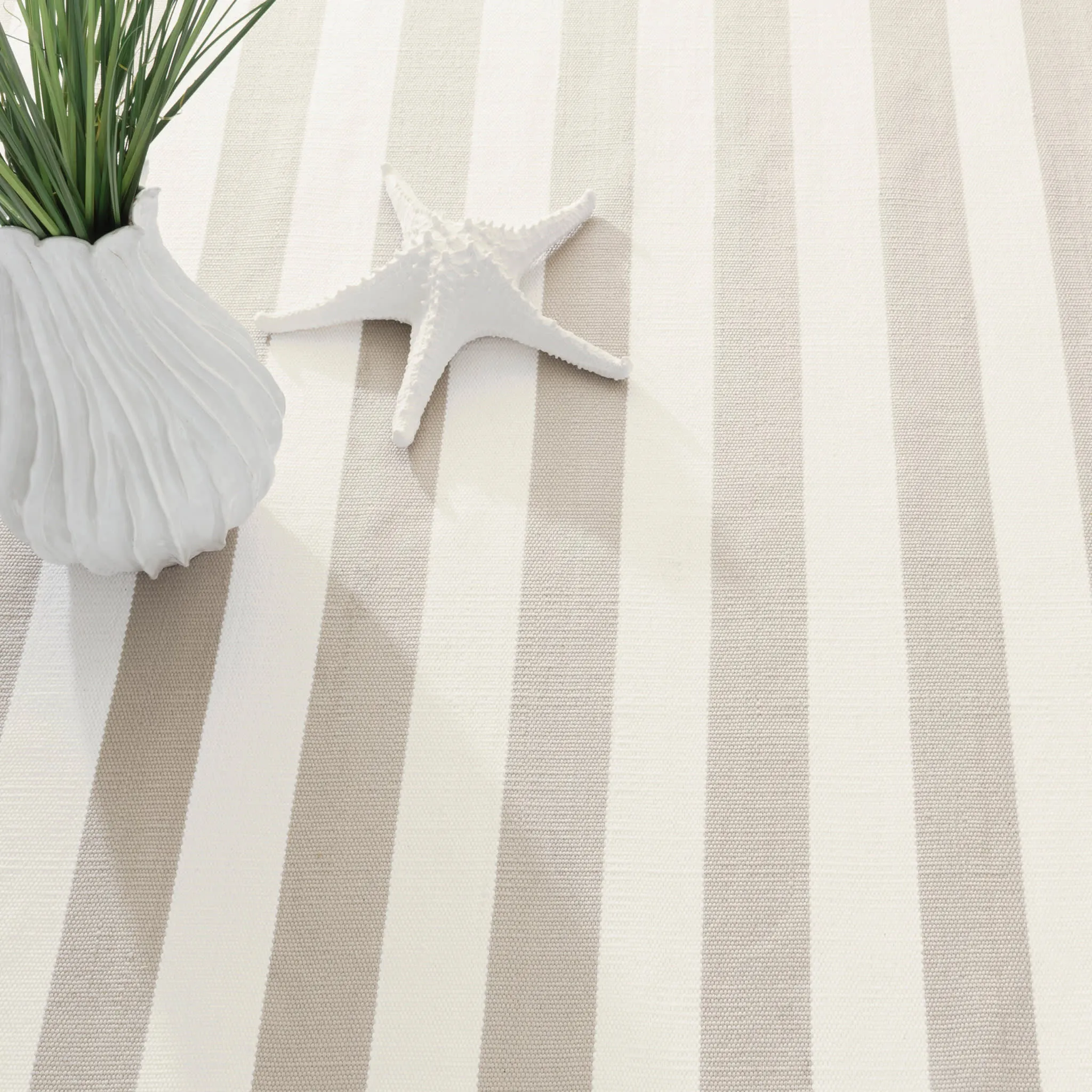 Catamaran Stripe Platinum/Ivory Handwoven Indoor/Outdoor Rug Swatch