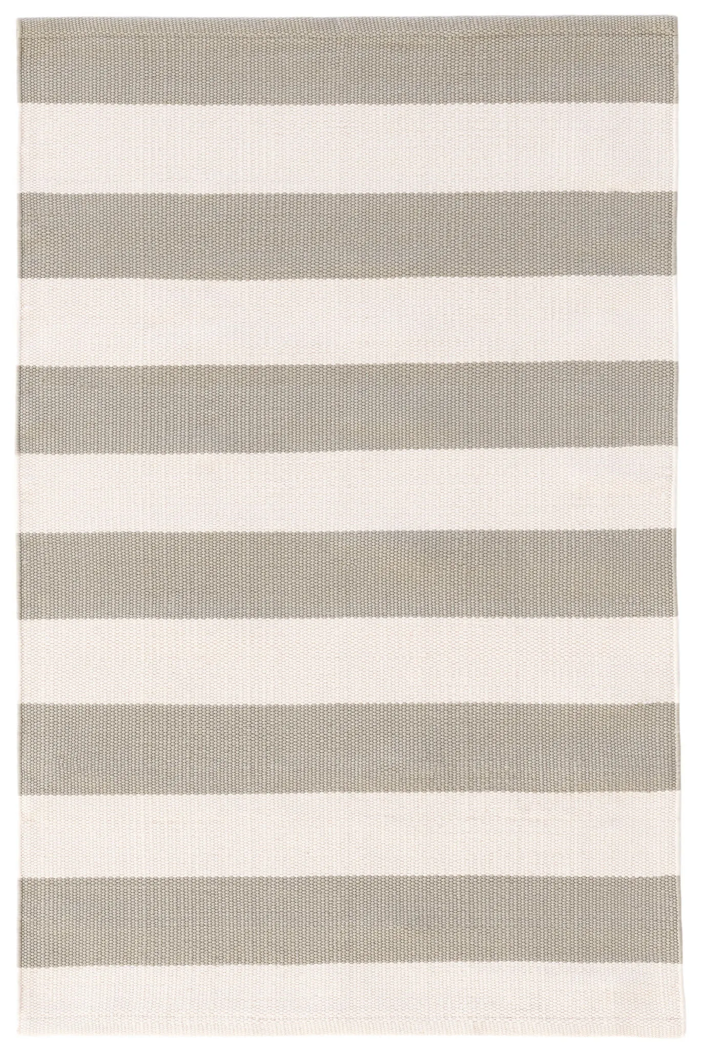 Catamaran Stripe Platinum/Ivory Handwoven Indoor/Outdoor Rug Swatch
