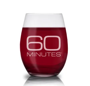 CBS News 60 Minutes Laser Engraved Stemless Wine Glass
