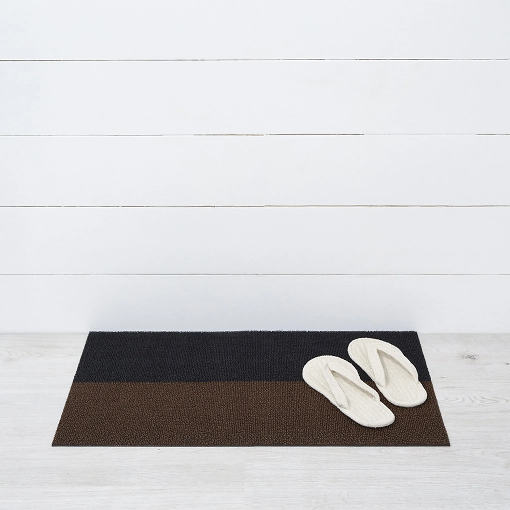 Chilewich Duo Stripe Shag Mat - Mocha