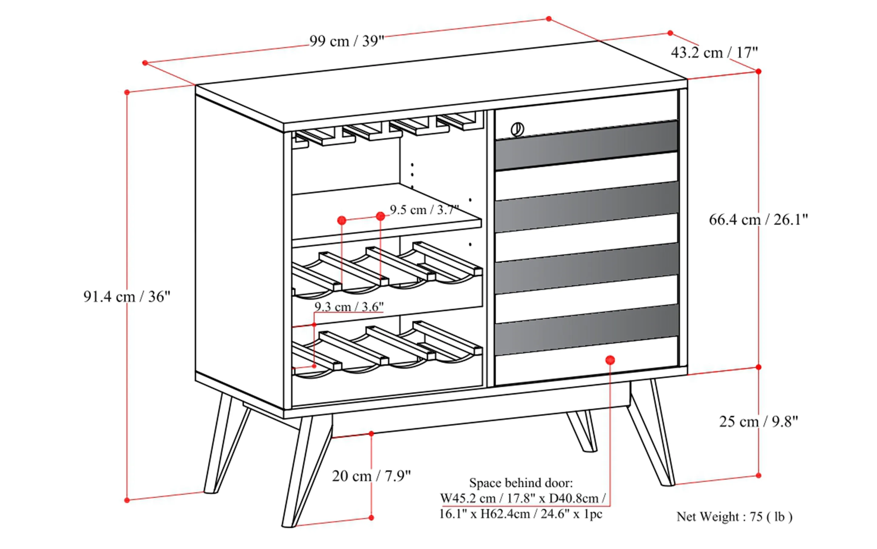 Clarkson Wine Cabinet in Acacia