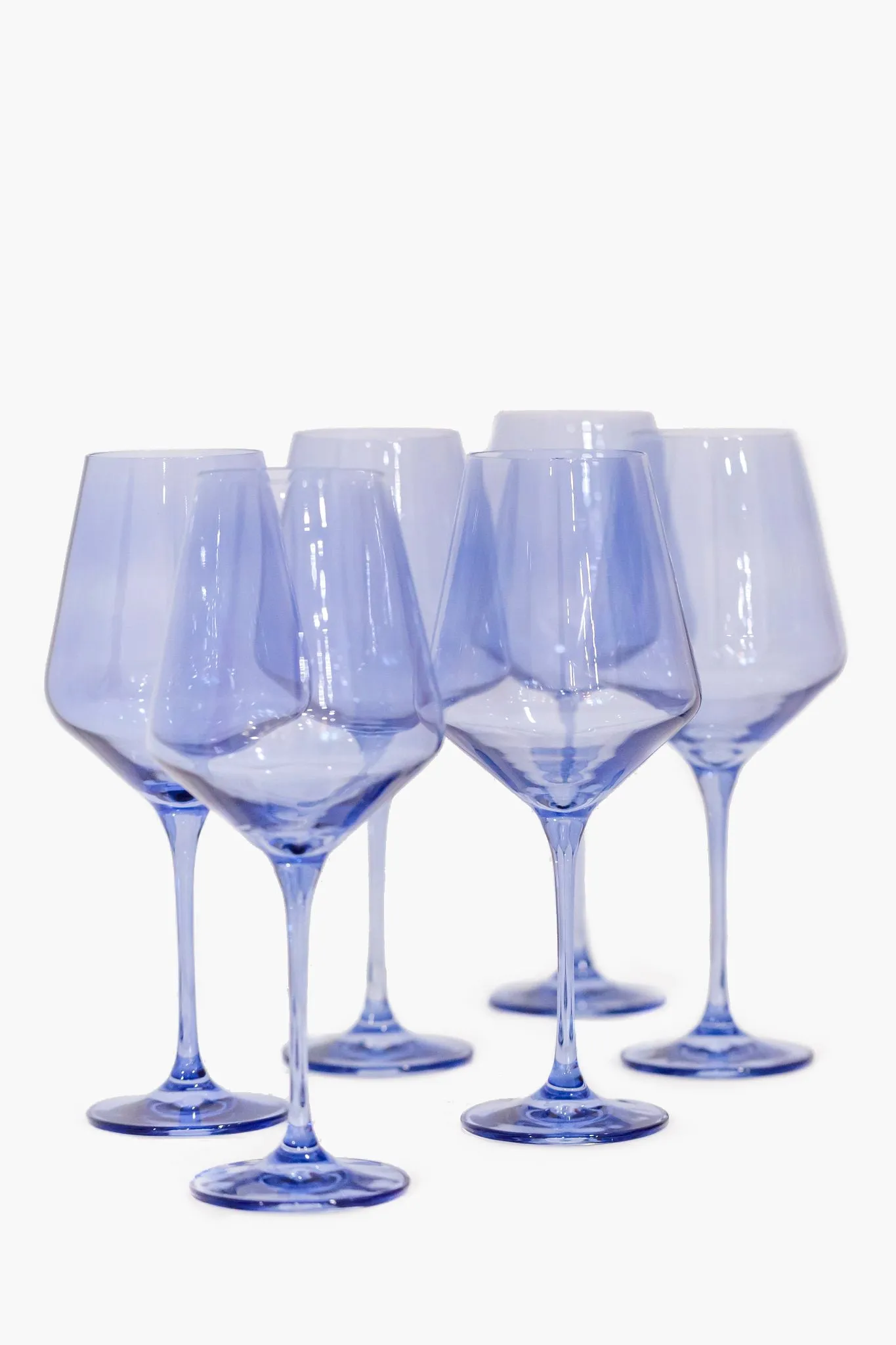Cobalt Blue Stemmed Wine Glasses (Set of 6)