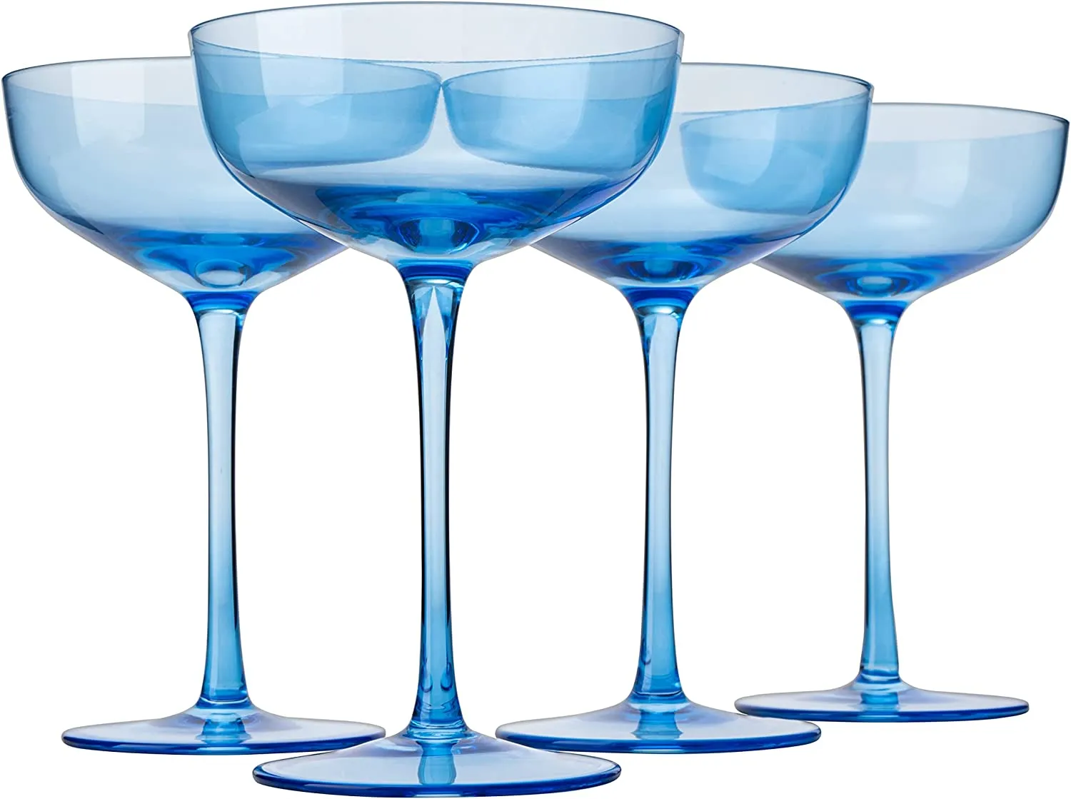Colored Coupe Glass | 7oz | Set of 4 | Champagne & Cocktail Glasses