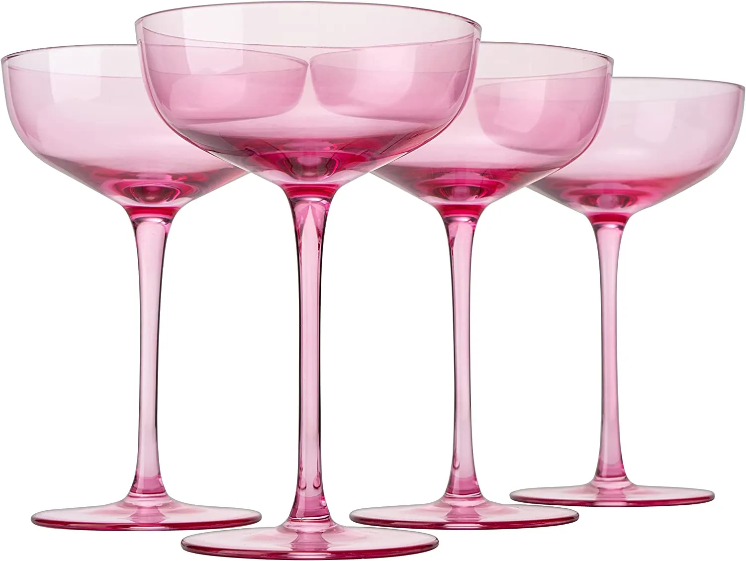 Colored Coupe Glass | 7oz | Set of 4 | Champagne & Cocktail Glasses