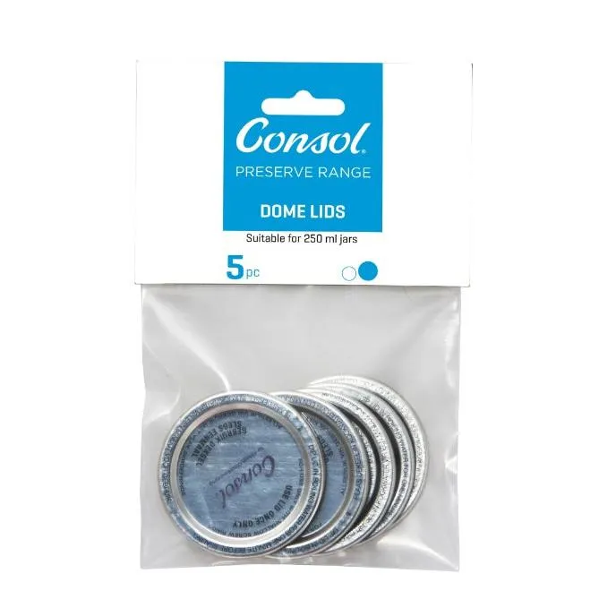 Consol Preserve Jar Lid Domes for 250ml Jar 5pack 27133