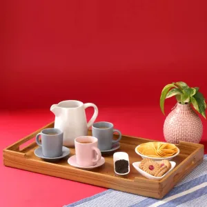Cresta Serving Tray | Teak Wood | 13 x 8 inches, 18 x 11 inches