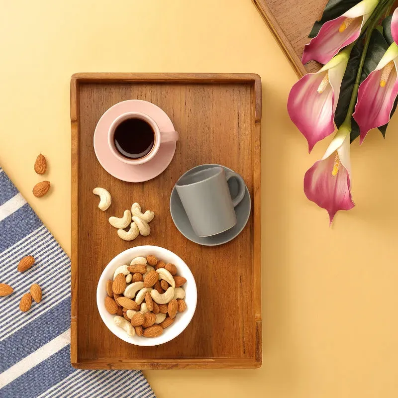Cresta Serving Tray | Teak Wood | 13 x 8 inches, 18 x 11 inches