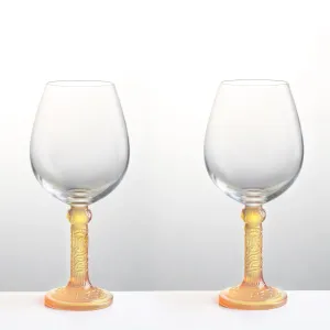 Crystal Wine Goblet, Burgundy Glass, Flower Moon Duo (Set of 2)