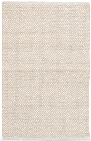 Dash & Albert Herringbone Linen/White Handwoven Indoor/Outdoor Rug