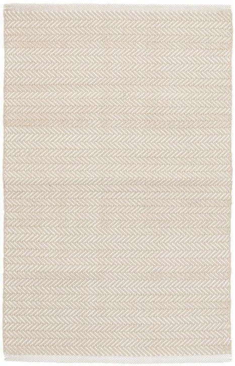 Dash & Albert Herringbone Linen/White Indoor/Outdoor Rug