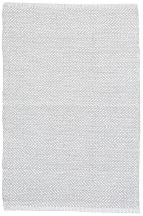 Dash & Albert Herringbone Pearl Grey/White Indoor/Outdoor Rug