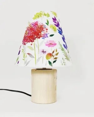 Delightful Floral Magic Shaded Cotton Cone Table Lamp