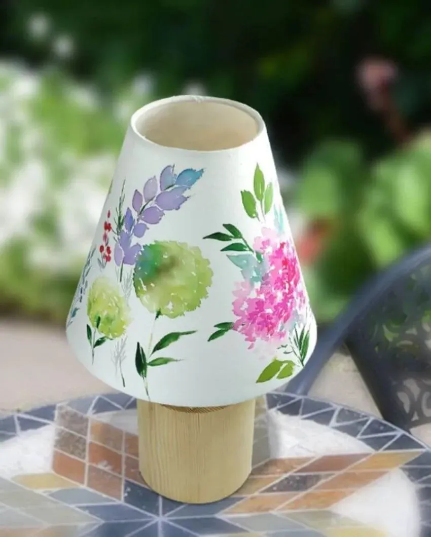 Delightful Floral Magic Shaded Cotton Cone Table Lamp