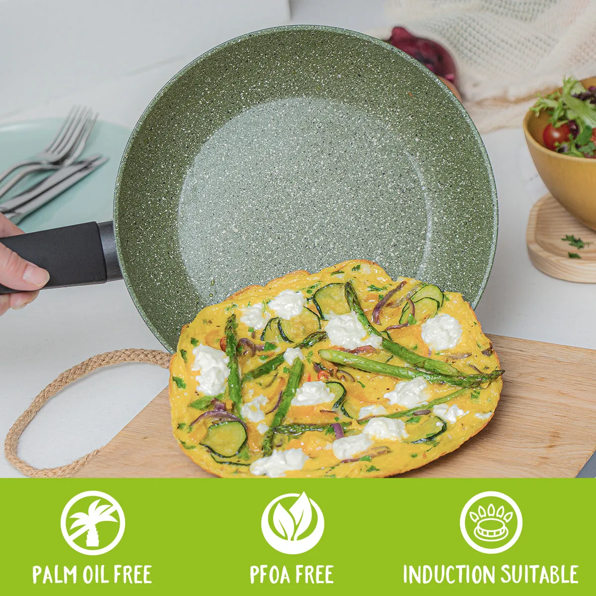 Eco Non-Stick Induction Frying Pan Set - 3 Piece