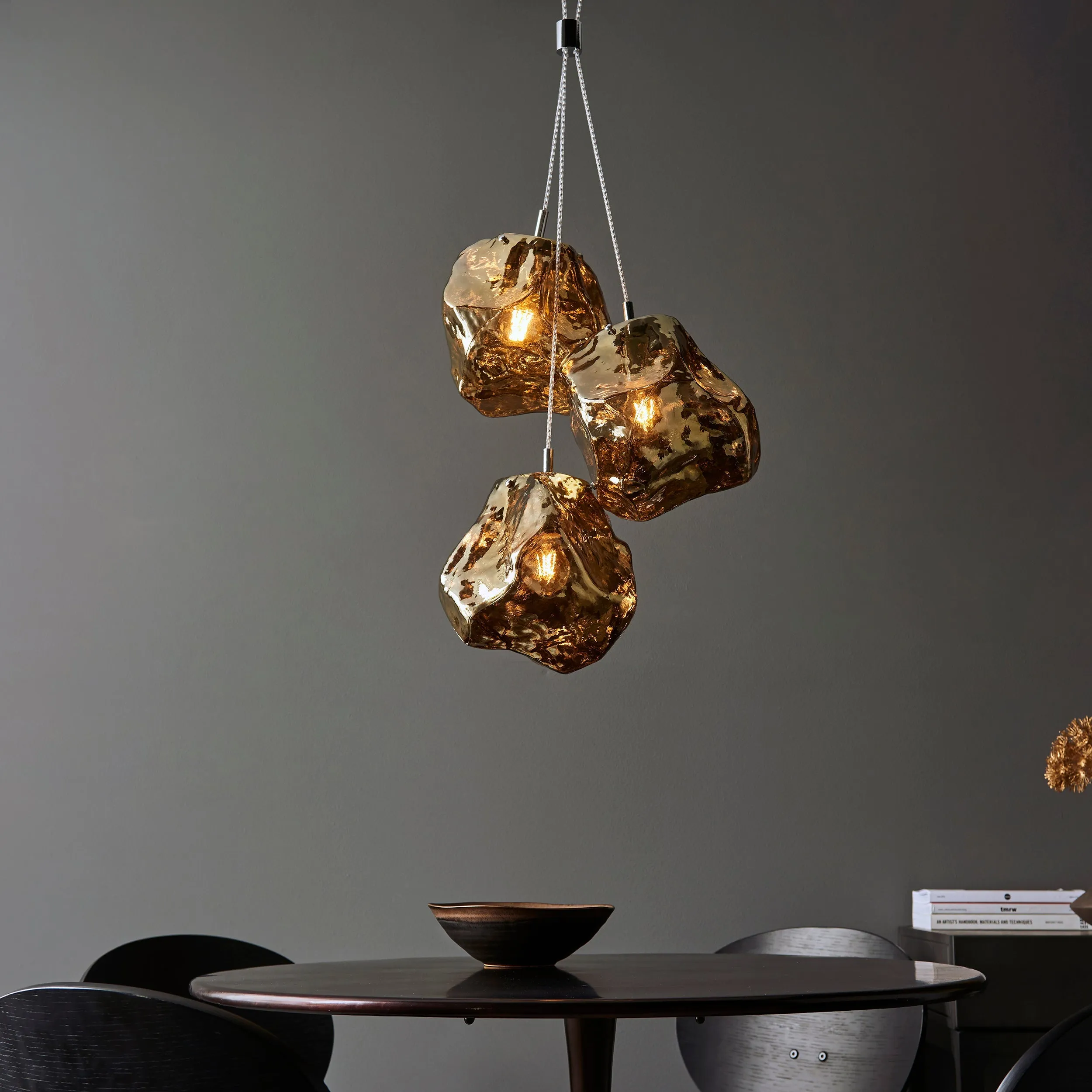 Endon Rock 3lt Pendant Cluster Bronze