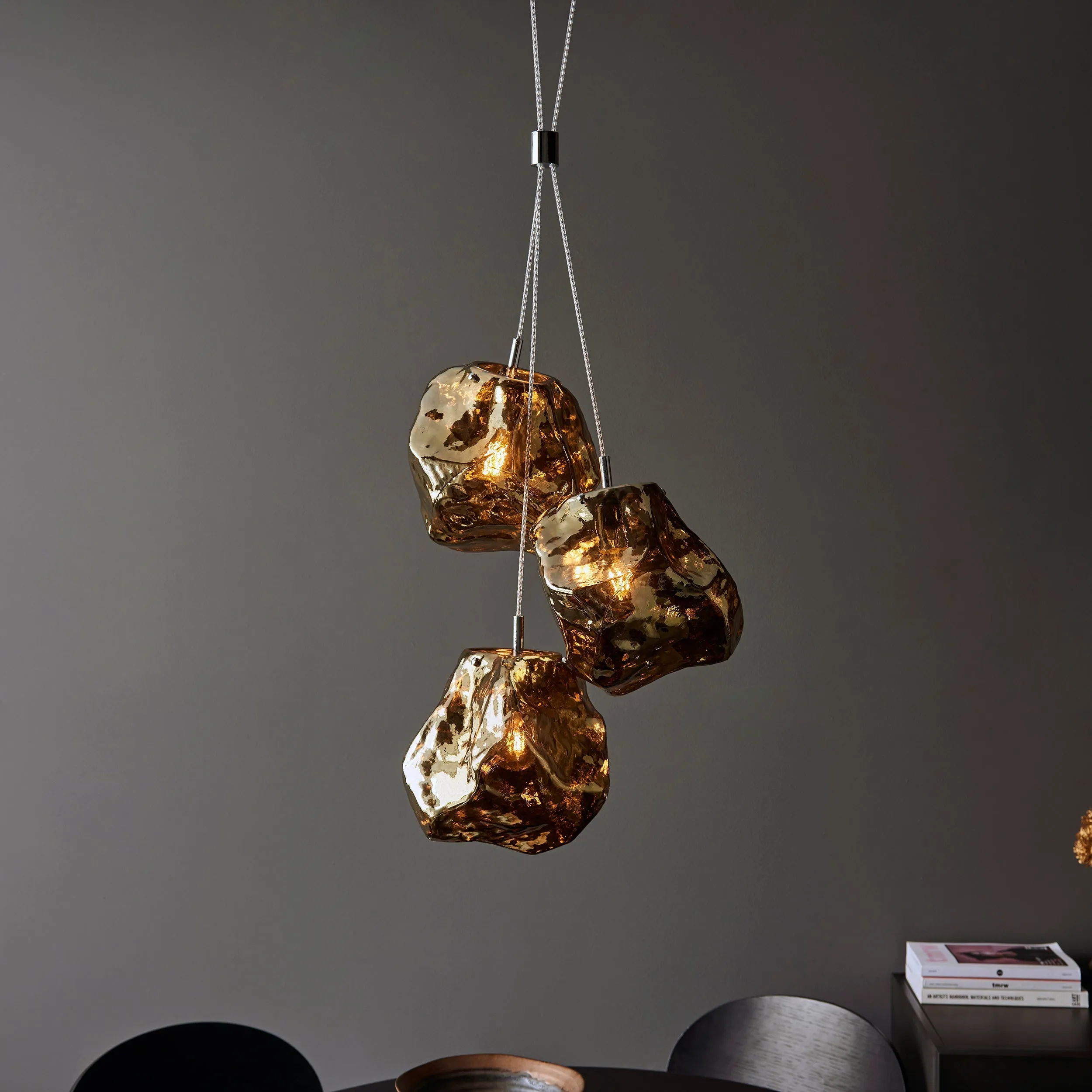 Endon Rock 3lt Pendant Cluster Bronze