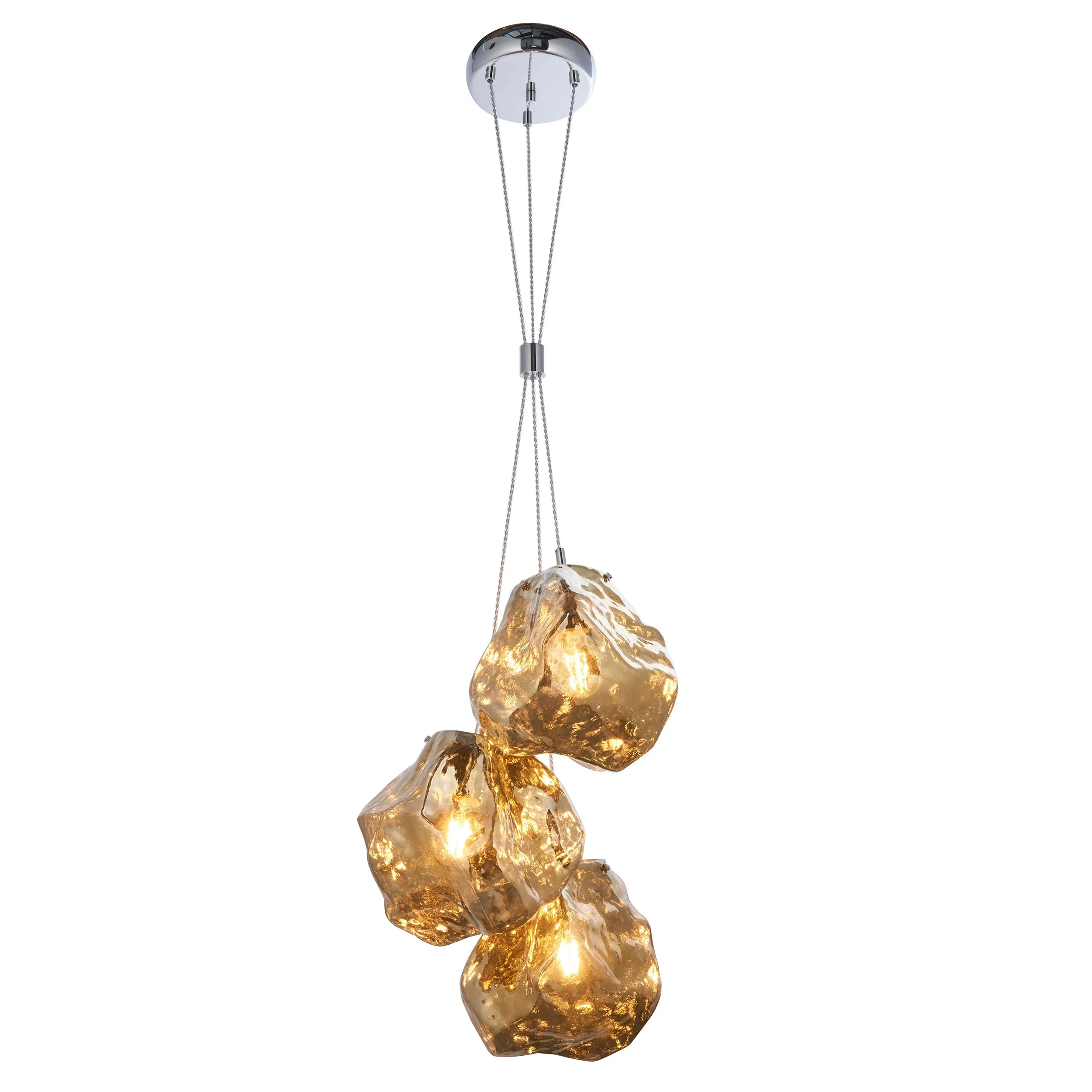 Endon Rock 3lt Pendant Cluster Bronze