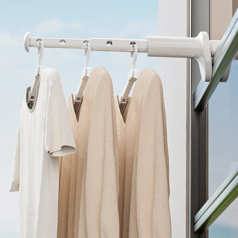 Extendable 5-Hole Clothes Hanger Rack for Window Frame