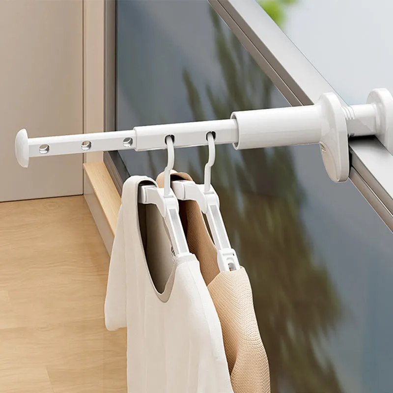 Extendable 5-Hole Clothes Hanger Rack for Window Frame