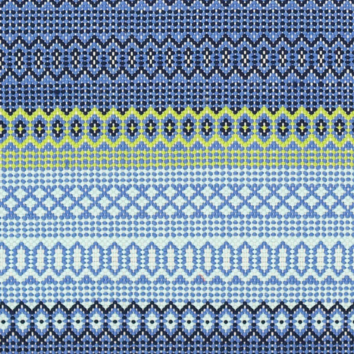 Fiesta Stripe French Blue/Green Handwoven Indoor/Outdoor Rug Swatch