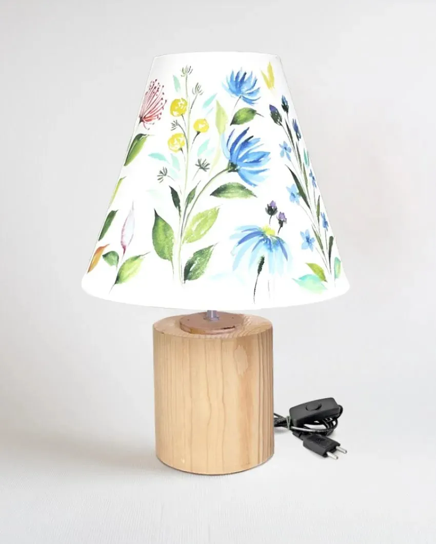 Flower Garden Shaded Cotton Cone Table Lamp