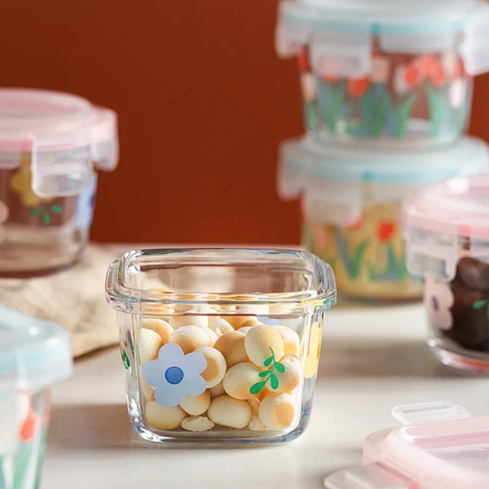 Flower Pattern Containers